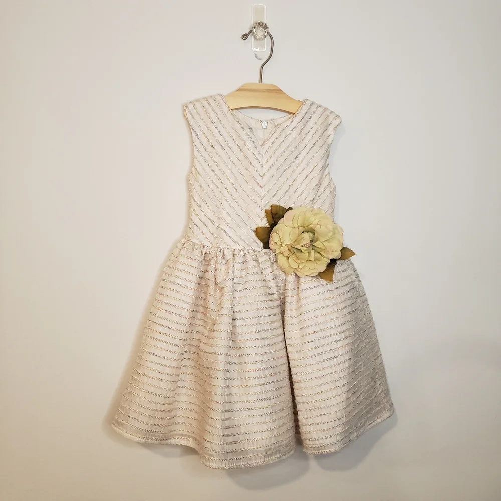 Pippa & Julie 4 Toddler Girl Floral Sleeveless Rainbow Stripe Formal Party Dress